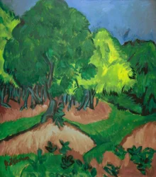 Paysage avec châtaignier